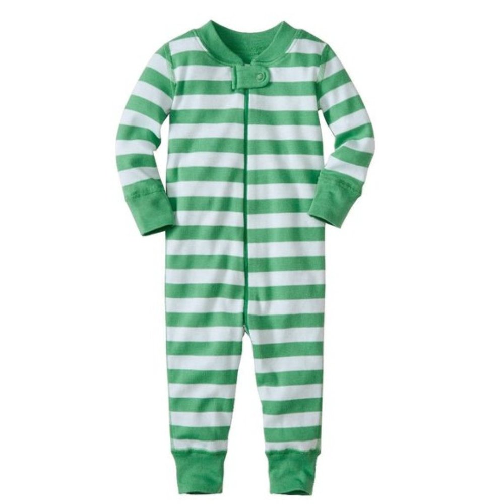 HANNA ANDERSSON Sleeper Happy Green Stripe 80